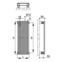 Immagine di Irsap ARPA12 radiatore verticale 38 elementi H.55 L.68,8 P.4 cm, colore bianco A1205503801IR01A01