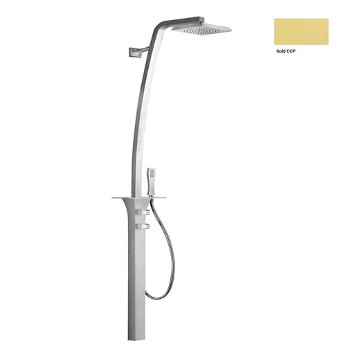 Immagine di Gessi Mimi Miscelatore termostatico a parete con soffione deviatore automatico bagno/doccia Gold CCP 31436#080