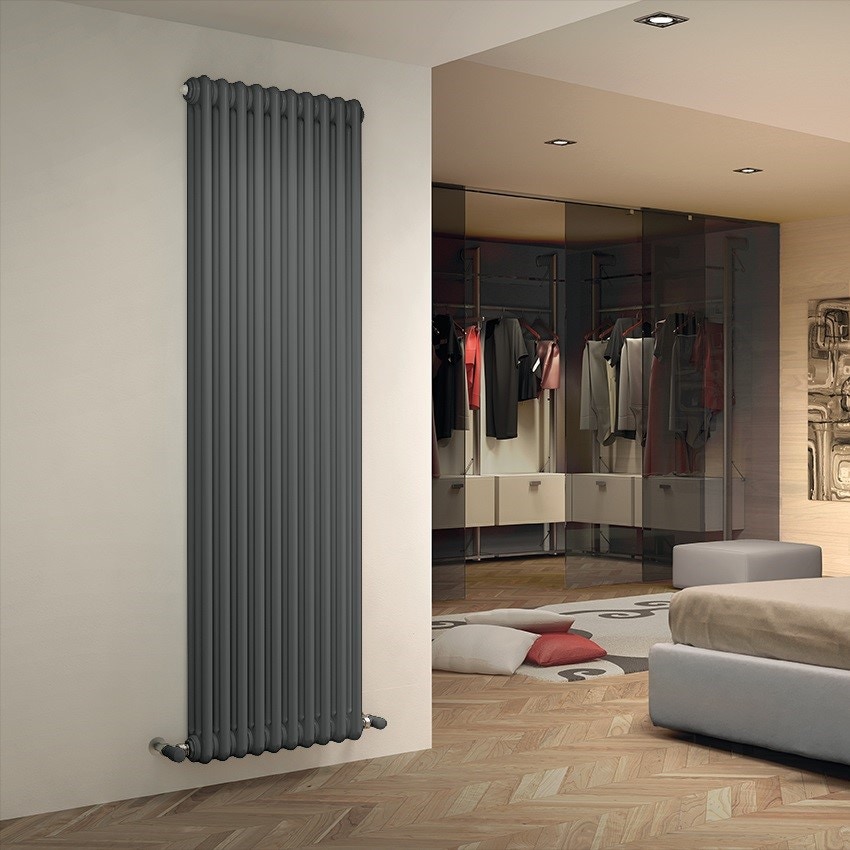 Immagine di Irsap TESI 3 radiatore 6 elementi 200x27x10,1cm, colore grigio titanio metallizzato finitura lucido RT3200006L3IRNON