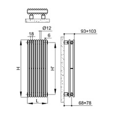 Immagine di Irsap ARPA12_2 radiatore verticale 10 elementi H.52 L.18,4 P.5 cm, colore bianco A2205201001IR01A01