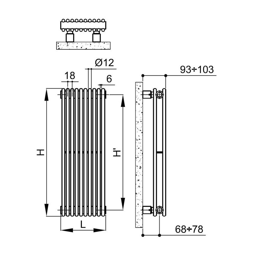 Immagine di Irsap ARPA12_2 radiatore verticale 14 elementi H.122 L.25,6 P.5 cm, colore bianco A2212201401IR01A01