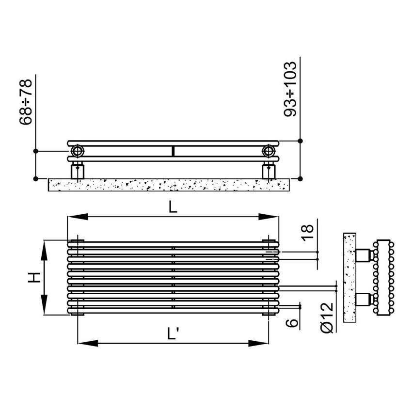 Immagine di Irsap ARPA12_2 radiatore orizzontale 58 elementi H.104,8 L.75 P.5 cm, colore bianco A2207505801IR01H01