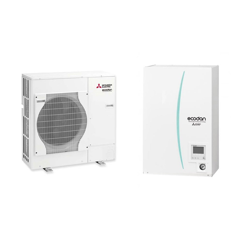 Immagine di Mitsubishi SPLIT Sistema idronico pompa di calore ECODAN aria/acqua 8 kW con HYDROBOX SMALL Reversibile  PUHZ-SW75VHA+ERSD-VM2D