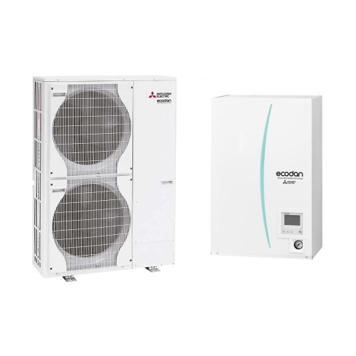 Immagine di Mitsubishi SPLIT Sistema idronico composto da pompa di calore Inverter ECODAN 16 kW trifase con HYDROBOX MEDIUM reversibile PUHZ-SW120YHA+ERSC-VM2D