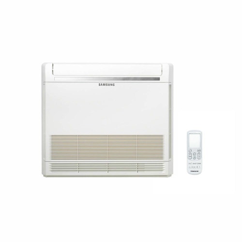 Immagine di Samsung CONSOLE R32 Climatizzatore a pavimento dual split inverter bianco | unità esterna 5.2 kW unità interne 9000+12000 BTU AJ052TXJ3KG/EU+AJ0[26|35]TNJDKG/EU