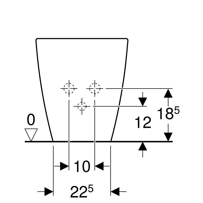 Immagine di Geberit ICON bidet a pavimento con fissaggio nascosto, colore bianco finitura lucido 234050000
