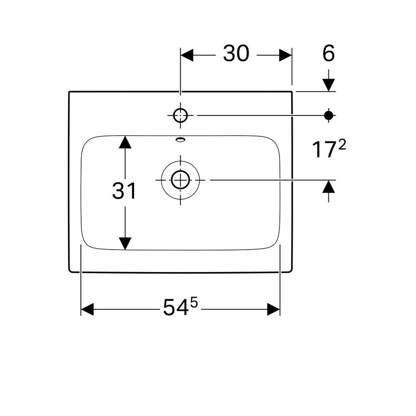 Immagine di Geberit ICON lavabo 60 cm con rubinetteria monoforo, colore bianco finitura lucido 124060000