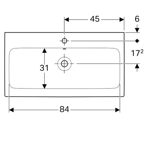 Immagine di Geberit ICON lavabo 90 cm con rubinetteria monoforo, colore bianco finitura lucido 124090000