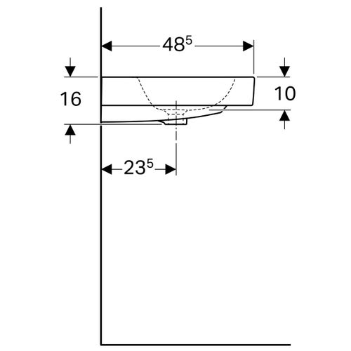 Immagine di Geberit ICON lavabo 90 cm con rubinetteria monoforo, colore bianco finitura lucido 124090000