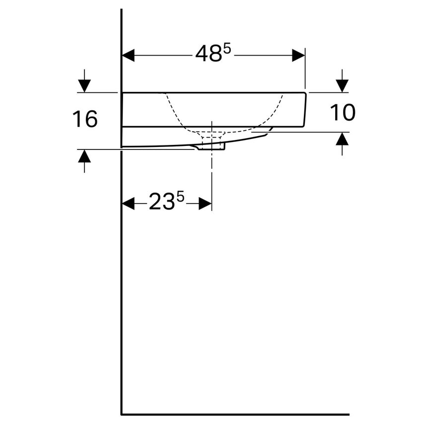 Immagine di Geberit ICON lavabo 90 cm con rubinetteria monoforo, colore bianco finitura lucido 124090000