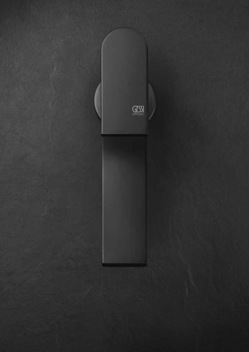 Immagine di Gessi VIA MANZONI miscelatore bidet con scarico e flessibili di collegamento, con risparmio energetico, colore nero finitura opaco 38608#299