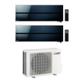 Immagine di Mitsubishi MSZ-LN Kirigamine Style R32 Climatizzatore a parete dual split inverter Wi-Fi, nero | unità esterna 5.3 kW unità interne 9000+12000 BTU MXZ-2F53VF-MSZ-LN25VGB-MSZ-LN35VGB