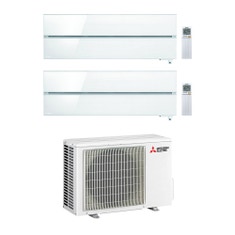 Immagine di Mitsubishi MSZ-LN Kirigamine Style R32 Climatizzatore a parete dual split inverter Wi-Fi bianco  | unità esterna 5.3 kW unità interne 9000+18000 BTU MXZ-2F53VF+MSZ-LN[25|50]VGV
