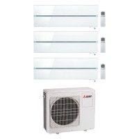 Immagine di Mitsubishi MSZ-LN Kirigamine Style R32 Climatizzatore a parete trial split inverter Wi-Fi, bianco | unità esterna 5.4 kW unità interne 9000+9000+9000 BTU MXZ-3F54VF-3xMSZ-LN25VGV