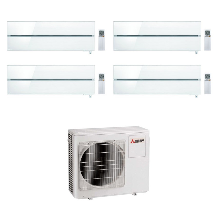 Immagine di Mitsubishi MSZ-LN Kirigamine Style R32 Climatizzatore a parete quadri split inverter Wi-Fi bianco  | unità esterna 8 kW unità interne 9000+9000+9000+12000 BTU MXZ-4F80VF2+MSZ-LN[25|25|25|35]VGV