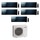 Mitsubishi MSZ-LN Kirigamine Style R32 Climatizzatore a parete penta split inverter Wi-Fi nero | unità esterna 10.2 kW unità interne 9000+9000+9000+9000+9000 BTU MXZ-5F102VF+MSZ-LN[25|25|25|25|25]VGB