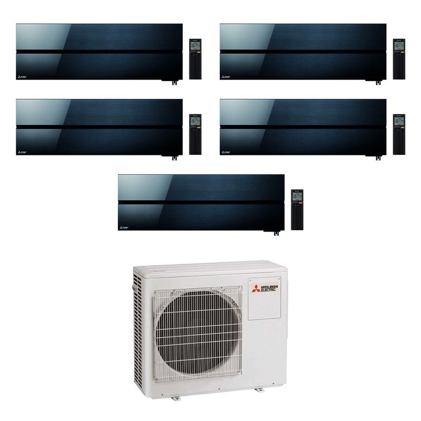 Immagine di Mitsubishi MSZ-LN Kirigamine Style R32 Climatizzatore a parete penta split inverter Wi-Fi nero | unità esterna 10.2 kW unità interne 9000+9000+9000+9000+18000 BTU MXZ-5F102VF+MSZ-LN[25|25|25|25|50]VGB