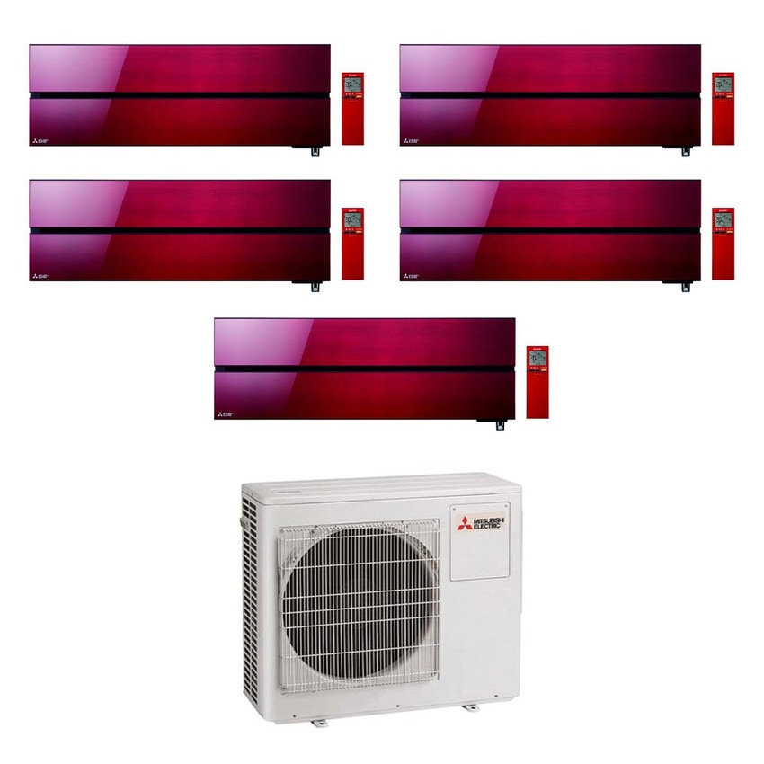 Immagine di Mitsubishi MSZ-LN Kirigamine Style R32 Climatizzatore a parete penta split inverter Wi-Fi rosso  | unità esterna 10.2 kW unità interne 9000+9000+9000+9000+9000 BTU MXZ-5F102VF+MSZ-LN[25|25|25|25|25]VGR