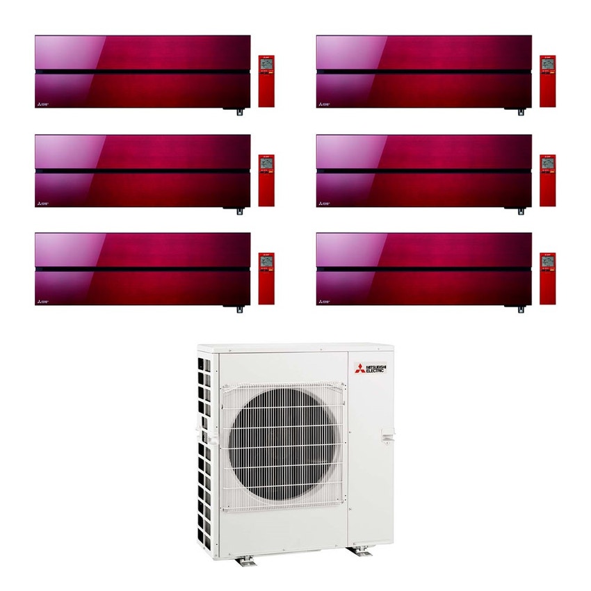 Immagine di Mitsubishi MSZ-LN Kirigamine Style R32 Climatizzatore a parete esa split inverter Wi-Fi rosso  | unità esterna 12.2 kW unità interne 9000+9000+9000+9000+9000+9000 BTU MXZ-6F122VF+MSZ-LN[25|25|25|25|25|25]VGR