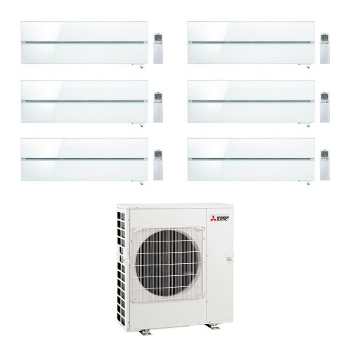 Immagine di Mitsubishi MSZ-LN Kirigamine Style R32 Climatizzatore a parete esa split inverter Wi-Fi bianco  | unità esterna 12.2 kW unità interne 9000+9000+9000+9000+9000+9000 BTU MXZ-6F122VF+MSZ-LN[25|25|25|25|25|25]VGV