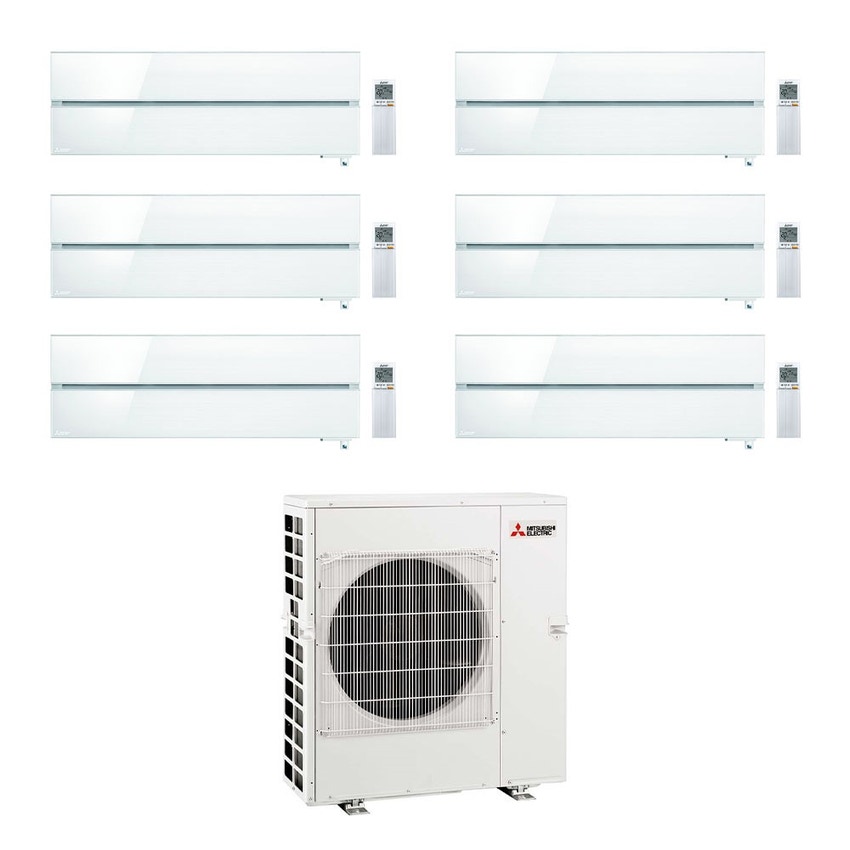 Immagine di Mitsubishi MSZ-LN Kirigamine Style R32 Climatizzatore a parete esa split inverter Wi-Fi bianco  | unità esterna 12.2 kW unità interne 9000+9000+9000+9000+12000+12000 BTU MXZ-6F122VF+MSZ-LN[25|25|25|25|35|35]VGV