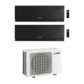 Immagine di Mitsubishi MSZ-EF Kirigamine Zen R32 Climatizzatore a parete dual split inverter Wi-Fi nero | unità esterna 5.3 kW unità interne 7000+7000 BTU MXZ-2F53VF+MSZ-EF[22|22]VGKB