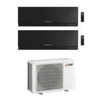 Immagine di Mitsubishi MSZ-EF Kirigamine Zen R32 Climatizzatore a parete dual split inverter Wi-Fi nero | unità esterna 5.3 kW unità interne 12000+12000 BTU MXZ-2F53VF+MSZ-EF[35|35]VGKB