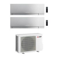 Immagine di Mitsubishi MSZ-EF Kirigamine Zen R32 Climatizzatore a parete dual split inverter Wi-Fi argento | unità esterna 3.3 kW unità interne 7000+7000 BTU MXZ-2F33VF+MSZ-EF[22|22]VGKS