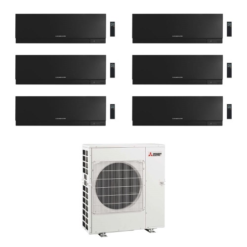 Immagine di Mitsubishi MSZ-EF Kirigamine Zen R32 Climatizzatore a parete esa split inverter Wi-Fi nero | unità esterna 12.2 kW unità interne 7000+7000+7000+7000+7000+9000 BTU MXZ-6F122VF+MSZ-EF[22|22|22|22|22|25]VGKB