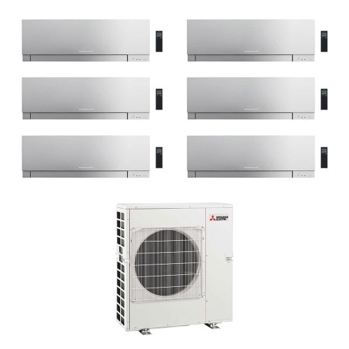 Immagine di Mitsubishi MSZ-EF Kirigamine Zen R32 Climatizzatore a parete esa split inverter Wi-Fi argento | unità esterna 12.2 kW unità interne 7000+7000+9000+9000+9000+15000 BTU MXZ-6F122VF+MSZ-EF[22|22|25|25|25|42]VGKS
