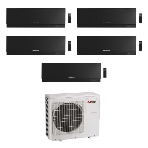 Immagine di Mitsubishi MSZ-EF Kirigamine Zen R32 Climatizzatore a parete penta split inverter Wi-Fi nero | unità esterna 10.2 kW unità interne 7000+9000+9000+9000+9000 BTU MXZ-5F102VF+MSZ-EF[22|25|25|25|25]VGKB