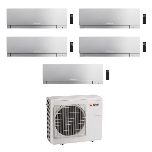 Immagine di Mitsubishi MSZ-EF Kirigamine Zen R32 Climatizzatore a parete penta split inverter Wi-Fi argento | unità esterna 10.2 kW unità interne 7000+7000+9000+12000+12000 BTU MXZ-5F102VF+MSZ-EF[22|22|25|35|35]VGKS