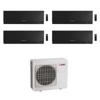 Immagine di Mitsubishi MSZ-EF Kirigamine Zen R32 Climatizzatore a parete quadri split inverter Wi-Fi nero | unità esterna 8 kW unità interne 9000+9000+9000+15000 BTU MXZ-4F80VF2+MSZ-EF[25|25|25|42]VGKB