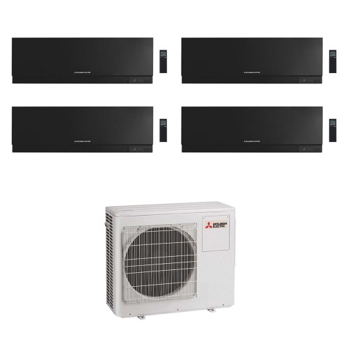 Immagine di Mitsubishi MSZ-EF Kirigamine Zen R32 Climatizzatore a parete quadri split inverter Wi-Fi nero | unità esterna 8 kW unità interne 7000+9000+9000+12000 BTU MXZ-4F80VF2+MSZ-EF[22|25|25|35]VGKB