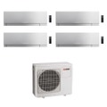 Immagine di Mitsubishi MSZ-EF Kirigamine Zen R32 Climatizzatore a parete quadri split inverter Wi-Fi argento | unità esterna 8 kW unità interne 7000+7000+7000+9000 BTU MXZ-4F80VF2+MSZ-EF[22|22|22|25]VGKS