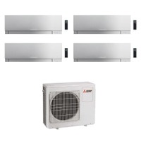 Immagine di Mitsubishi MSZ-EF Kirigamine Zen R32 Climatizzatore a parete quadri split inverter Wi-Fi argento | unità esterna 7.2 kW unità interne 7000+9000+9000+18000 BTU MXZ-4F72VF+MSZ-EF[22|25|25|50]VGKS