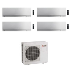 Immagine di Mitsubishi MSZ-EF Kirigamine Zen R32 Climatizzatore a parete quadri split inverter Wi-Fi argento | unità esterna 8 kW unità interne 7000+9000+9000+9000 BTU MXZ-4F80VF2+MSZ-EF[22|25|25|25]VGKS
