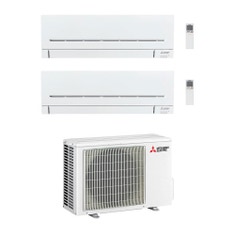 Immagine di Mitsubishi MSZ-AP R32 Climatizzatore a parete dual split inverter Wi-Fi bianco | unità esterna 4.2 kW unità interne 5000+5000 BTU MXZ-2F42VF+MSZ-AP[15|15]VG