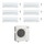 Mitsubishi MSZ-AP R32 Climatizzatore a parete esa split inverter Wi-Fi bianco | unità esterna 12.2 kW unità interne 5000+5000+5000+12000+18000+18000 BTU MXZ-6F122VF+MSZ-AP[15|15|15]VG+MSZ-AP[35|50|50]VGK