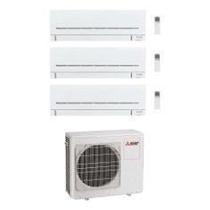 Immagine di Mitsubishi MSZ-AP R32 Climatizzatore a parete trial split inverter Wi-Fi bianco | unità esterna 6.8 kW unità interne 5000+5000+5000 BTU MXZ-3F68VF+MSZ-AP[15|15|15]VG