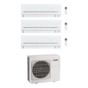 Immagine di Mitsubishi MSZ-AP R32 Climatizzatore a parete trial split inverter Wi-Fi bianco | unità esterna 6.8 kW unità interne 5000+5000+21000 BTU MXZ-3F68VF+MSZ-AP[15|15]VG+MSZ-AP[60]VGK