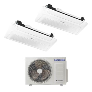 Immagine di Samsung CASSETTA 1 VIA WINDFREE R32 Climatizzatore a cassetta dual split inverter bianco | unità esterna 4 kW unità interne 9000+9000 BTU AJ040TXJ2KG/EU+AJ0[26|26]TN1DKG/EU