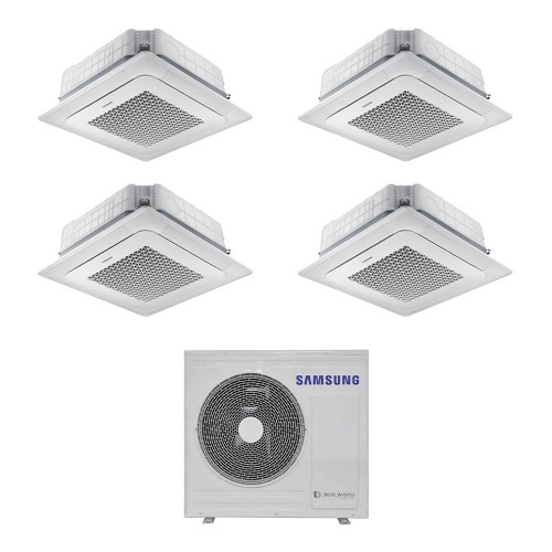 Immagine di Samsung Cassetta 4 vie Mini Windfree R32 Climatizzatore a cassetta quadri split inverter bianco | unità esterna 8 kW unità interne 5000+5000+5000+7000 BTU AJ080TXJ4KG/EU+AJ0[16|16|16|20]TNNDKG/EU