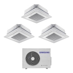 Immagine di Samsung Cassetta 4 vie Mini Windfree R32 Climatizzatore a cassetta trial split inverter bianco | unità esterna 5.2 kW unità interne 5000+5000+5000 BTU AJ052TXJ3KG/EU+AJ0[16|16|16]TNNDKG/EU