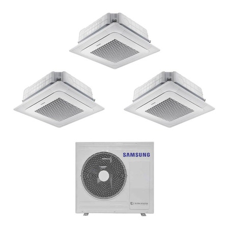 Immagine di Samsung Cassetta 4 vie Mini Windfree R32 Climatizzatore a cassetta trial split inverter bianco | unità esterna 6.8 kW unità interne 5000+5000+5000 BTU AJ068TXJ3KG/EU+AJ0[16|16|16]TNNDKG/EU