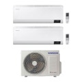 Immagine di Samsung CEBU Wi-Fi R32 Climatizzatore a parete dual split inverter Wi-Fi bianco | unità esterna 4 kW unità interne 9000+9000 BTU AJ040TXJ2KG/EU+AR[25|25]TXFYAWKNEU
