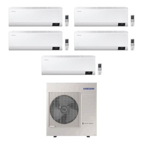 Immagine di Samsung CEBU Wi-Fi R32 Climatizzatore a parete penta split inverter Wi-Fi bianco | unità esterna 10 kW unità interne 7000+7000+7000+7000+24000 BTU AJ100TXJ5KG/EU+AR[20|20|20|20|71]TXFYAWKNEU