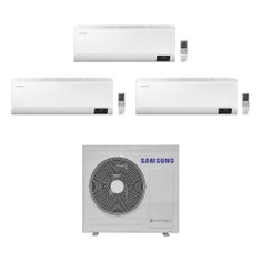 Immagine di Samsung CEBU Wi-Fi R32 Climatizzatore a parete trial split inverter Wi-Fi bianco | unità esterna 6.8 kW unità interne 7000+7000+12000 BTU AJ068TXJ3KG/EU+AR[20|20|35]TXFYAWKNEU