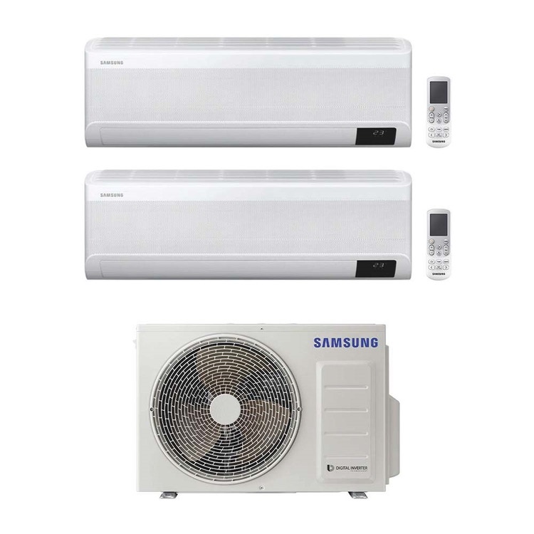 Immagine di Samsung WINDFREE AVANT R32 Climatizzatore a parete dual split inverter Wi-Fi bianco | unità esterna 5 kW unità interne 7000+7000 BTU AJ050TXJ2KG/EU+AR[20|20]TXEAAWKNEU