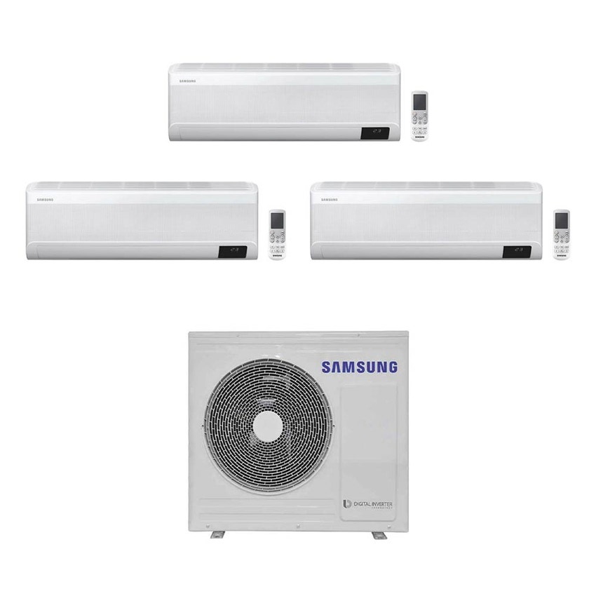 Immagine di Samsung WINDFREE AVANT R32 Climatizzatore a parete trial split inverter Wi-Fi bianco | unità esterna 6.8 kW unità interne 9000+12000+18000 BTU AJ068TXJ3KG/EU+AR[25|35|50]TXEAAWKNEU